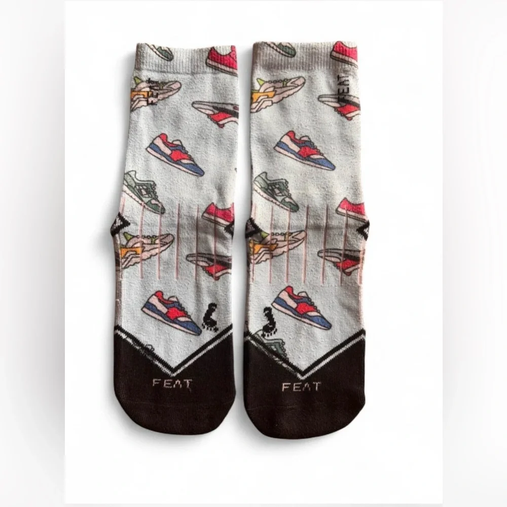 FEAT. Sock Co. Boys Sneaker Print Crew Socks - Small